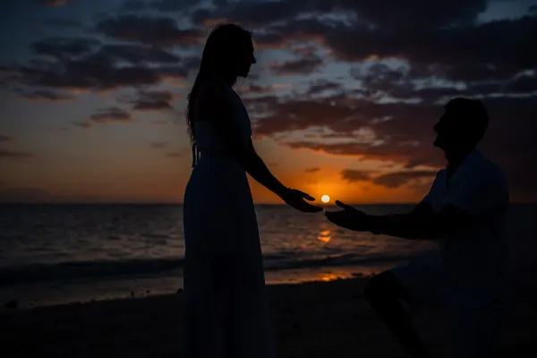 Man proposing woman against dramatic, Mauritius